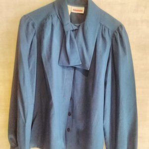 JUDY BOND Long Sleeve Career Blouse W/Tie Women's